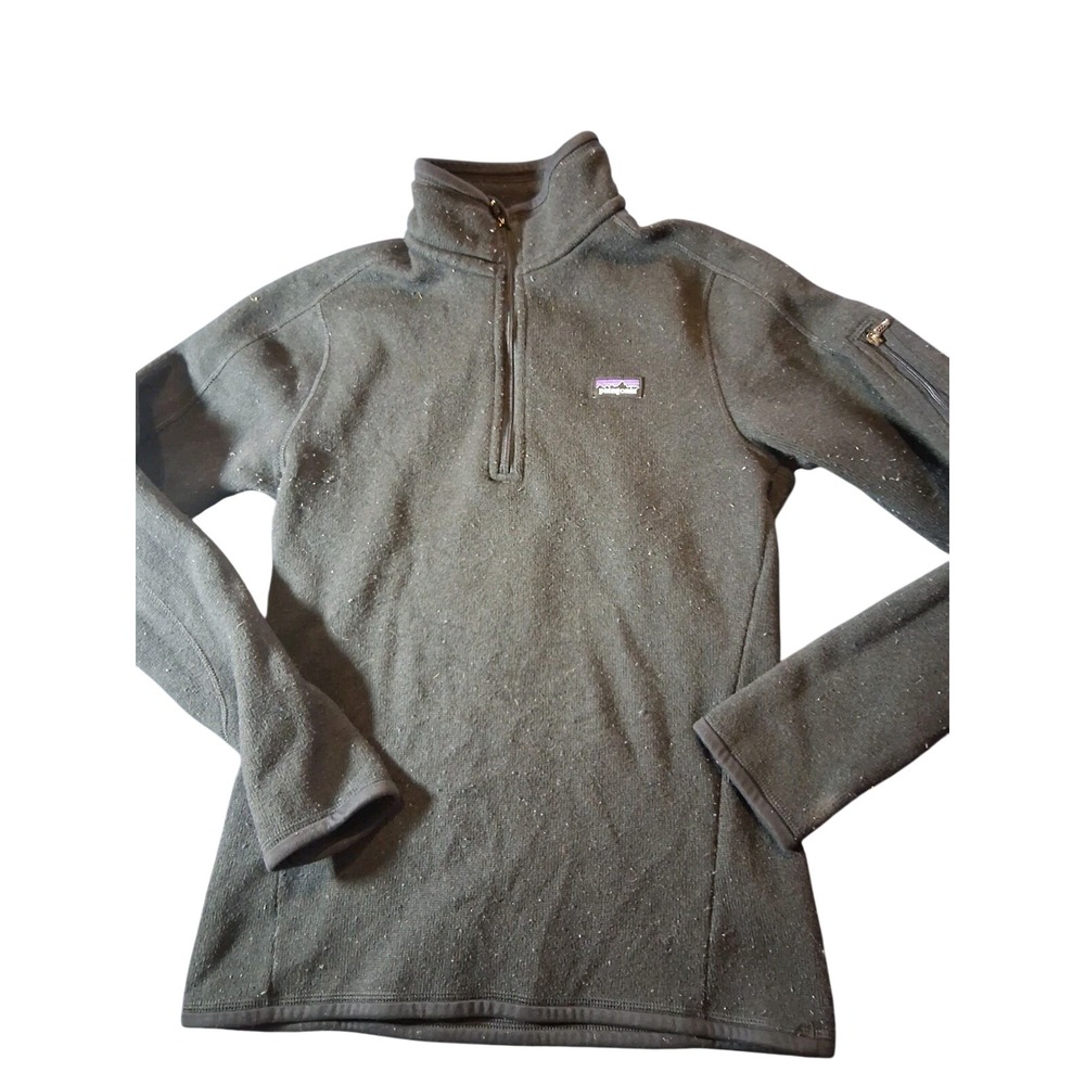 Patagonia Better Sweater Womens XS Black 1/4 Quarter Zip Fleece Sweatshirt